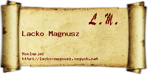 Lacko Magnusz névjegykártya